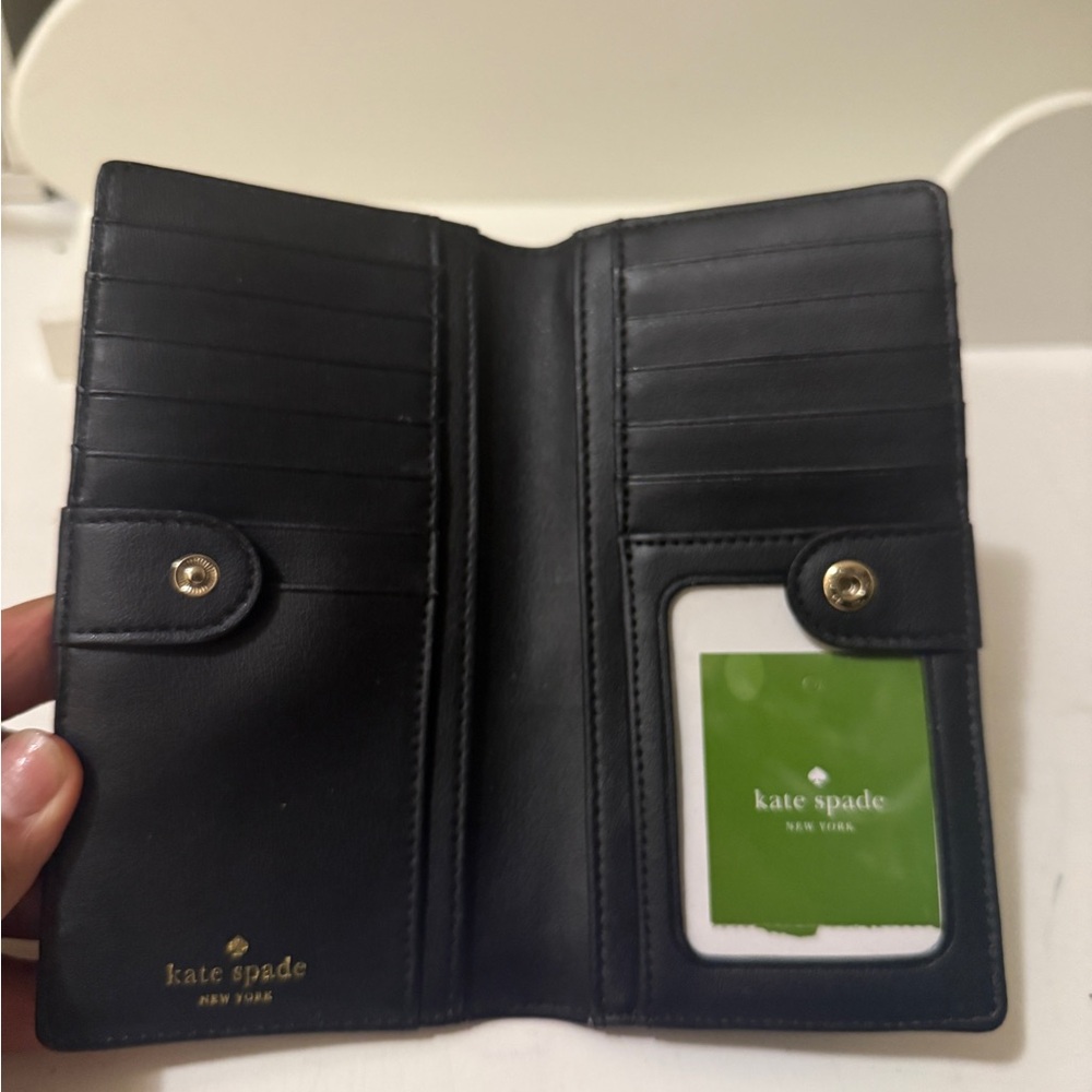 Kate Spade Pop Art Check Stacy Bifold Wallet Grove Street Printed Black. New - Picture 10 of 10